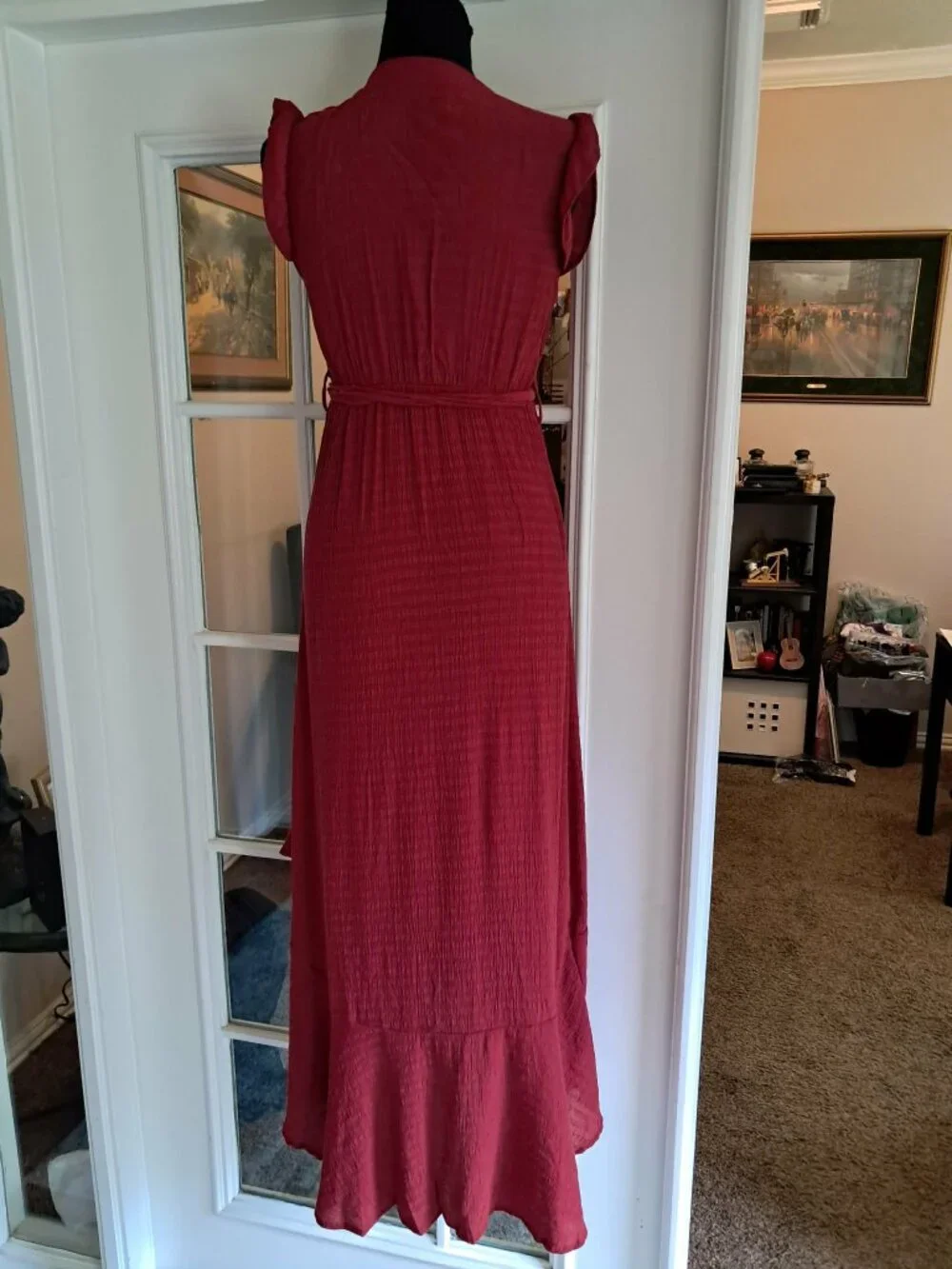 SHEIN Unity Women’s Surplice Neck Self-Tie Ruffle A-Line Dress Size M - Picture 2 of 10